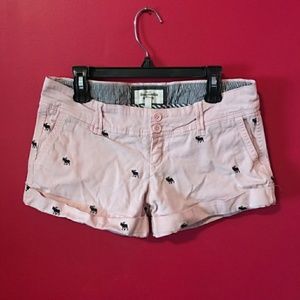 Abercrombie and Fitch pink shorts with moose logo